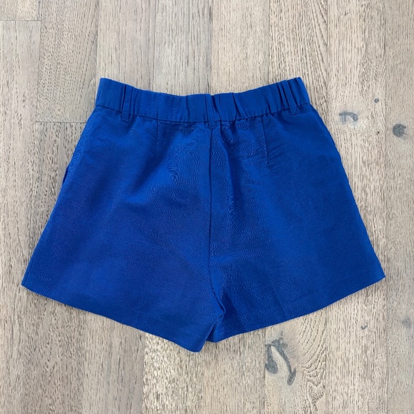 H&M Linen Blend Pleated Shorts - Blue Size 10 - Picture 3 of 10